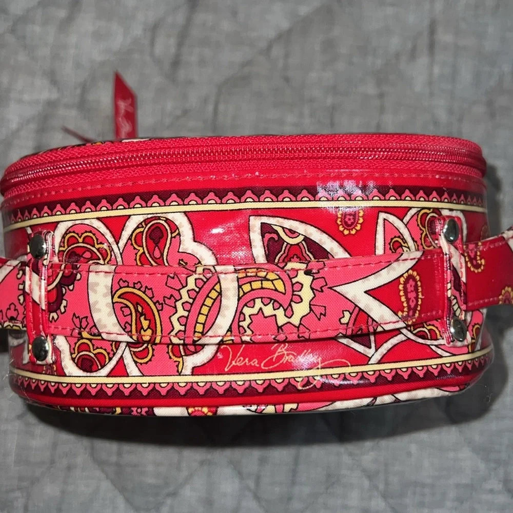 Vera Bradley retired red paisley hanging cosmetic bag and case - Picture 8 of 12